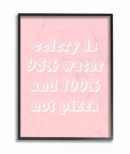 Stupell Industries Celery Typography Black Framed Wall Art